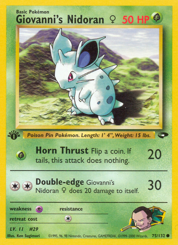 Giovanni's Nidoran (75/132) (Female) [Gym Challenge 1st Edition] | Gear Gaming Bentonville