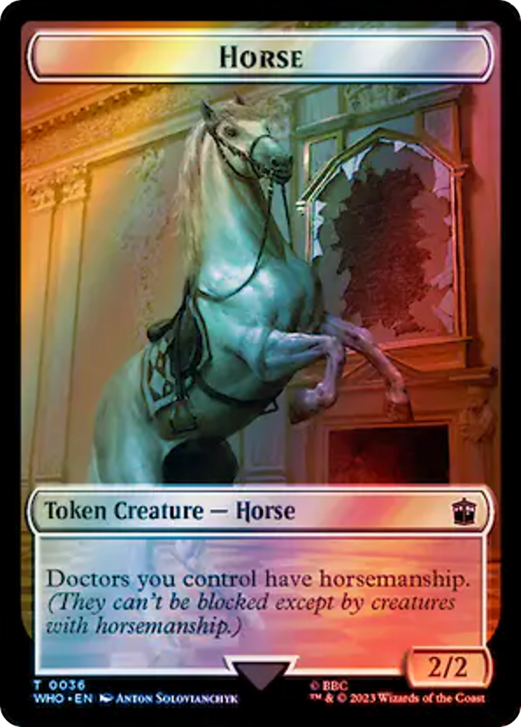 Horse // Alien Salamander Double-Sided Token (Surge Foil) [Doctor Who Tokens] | Gear Gaming Bentonville