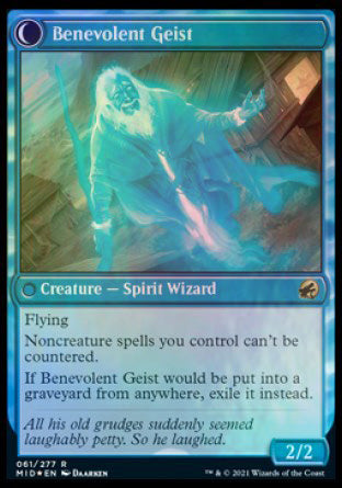 Malevolent Hermit // Benevolent Geist [Innistrad: Midnight Hunt Prerelease Promos] | Gear Gaming Bentonville