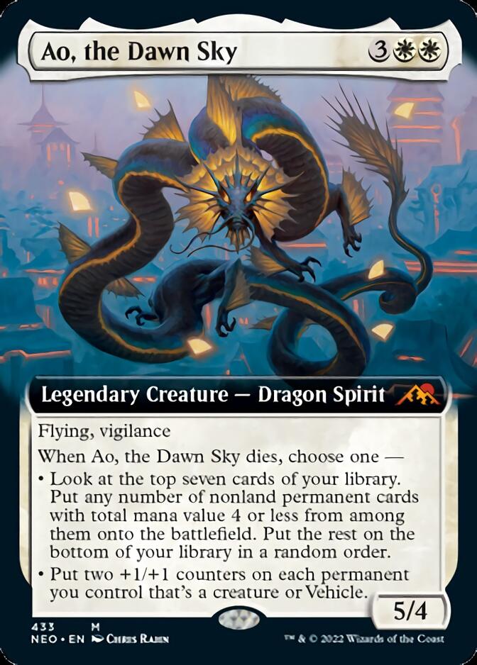 Ao, the Dawn Sky (Extended Art) [Kamigawa: Neon Dynasty] | Gear Gaming Bentonville