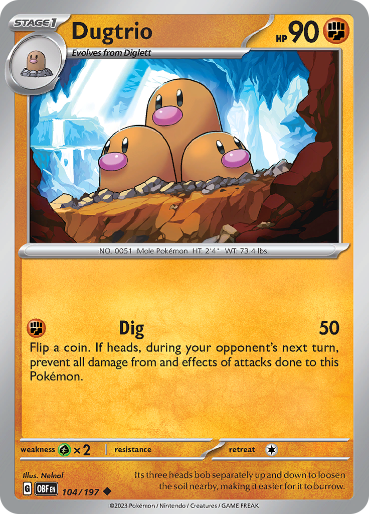 Dugtrio (104/197) [Scarlet & Violet: Obsidian Flames] | Gear Gaming Bentonville