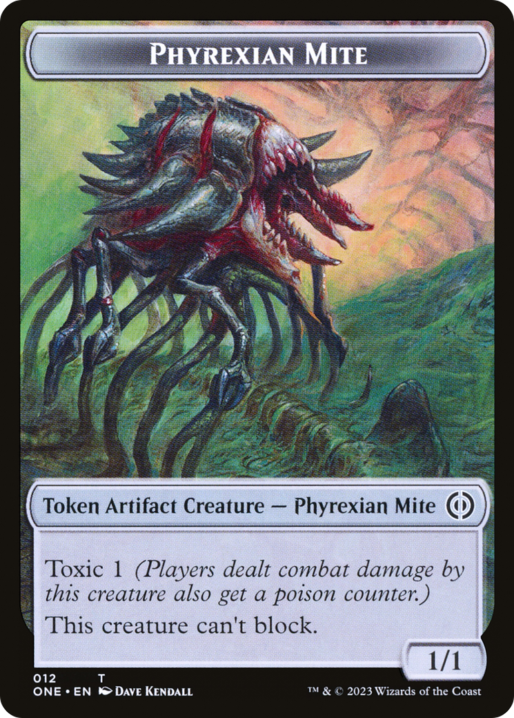 Phyrexian Mite Token (012) // Phyrexian Golem Double-Sided Token [Phyrexia: All Will Be One Tokens] | Gear Gaming Bentonville