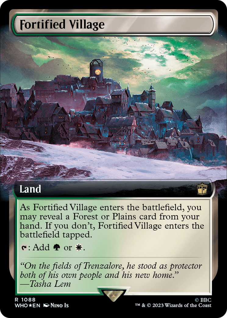 Fortified Village (Extended Art) (Surge Foil) [Doctor Who] | Gear Gaming Bentonville
