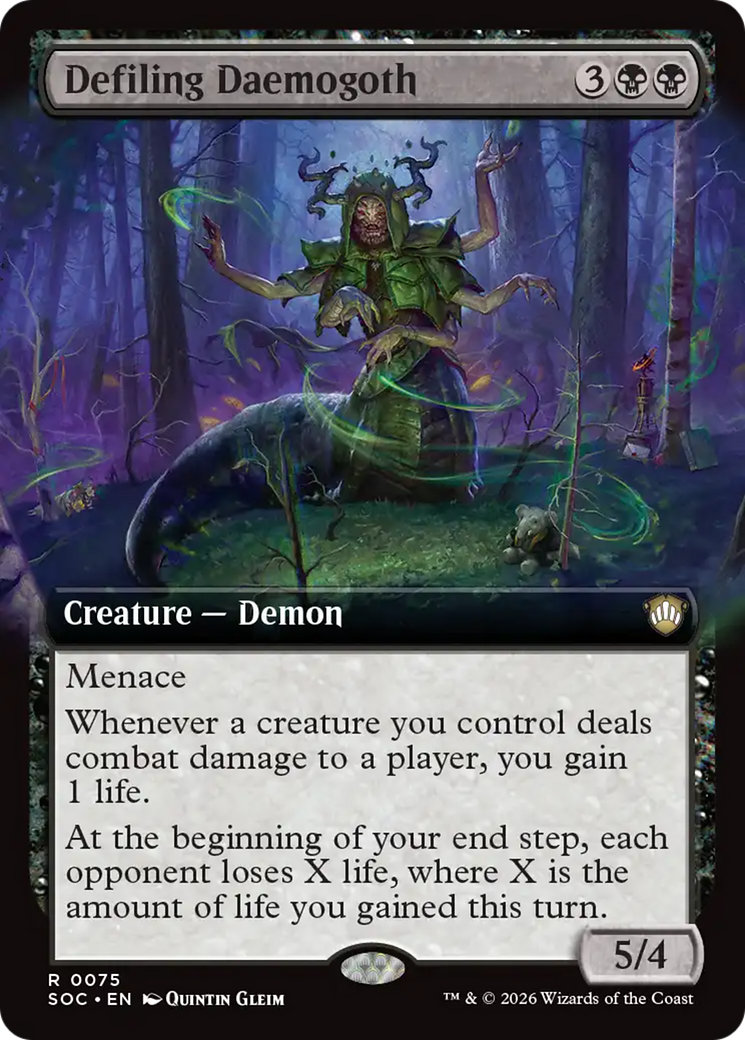 Defiling Daemogoth (Extended Art) [Secrets of Strixhaven Commander] | Gear Gaming Bentonville