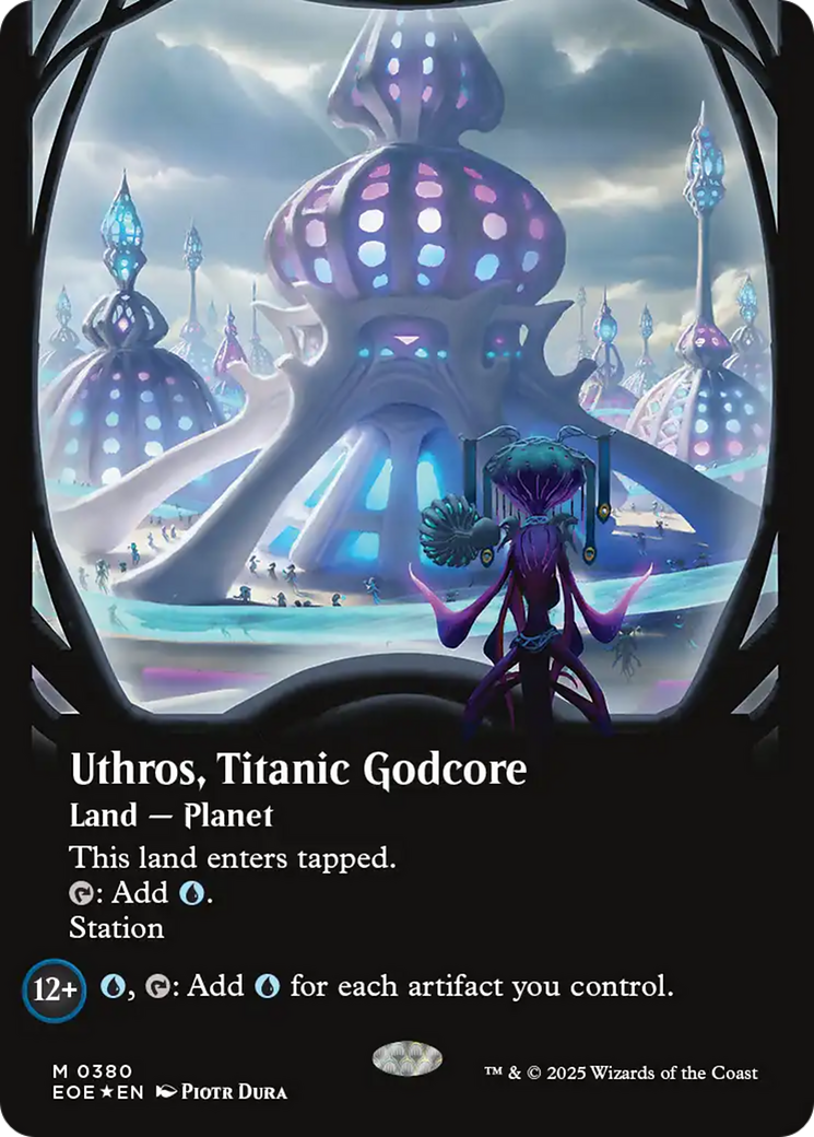 Uthros, Titanic Godcore (Borderless) (Galaxy Foil) [Edge of Eternities] | Gear Gaming Bentonville