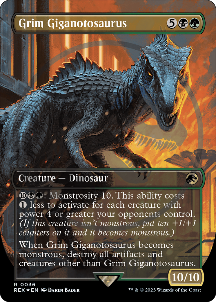 Grim Giganotosaurus (Emblem) (Borderless) [Jurassic World Collection Tokens] | Gear Gaming Bentonville