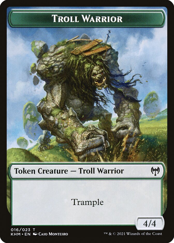 Human Warrior // Troll Warrior Double-Sided Token [Kaldheim Tokens] | Gear Gaming Bentonville