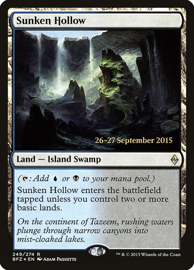 Sunken Hollow [Battle for Zendikar Prerelease Promos] | Gear Gaming Bentonville