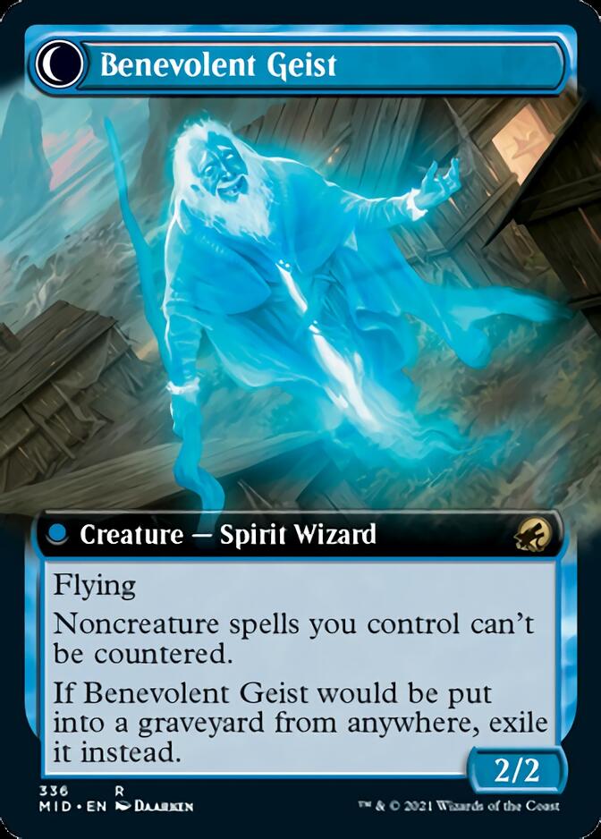 Malevolent Hermit // Benevolent Geist (Extended Art) [Innistrad: Midnight Hunt] | Gear Gaming Bentonville