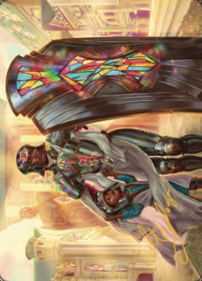 Guardian of New Benalia Art Card (Gold-Stamped Signature) [Dominaria United Art Series] | Gear Gaming Bentonville