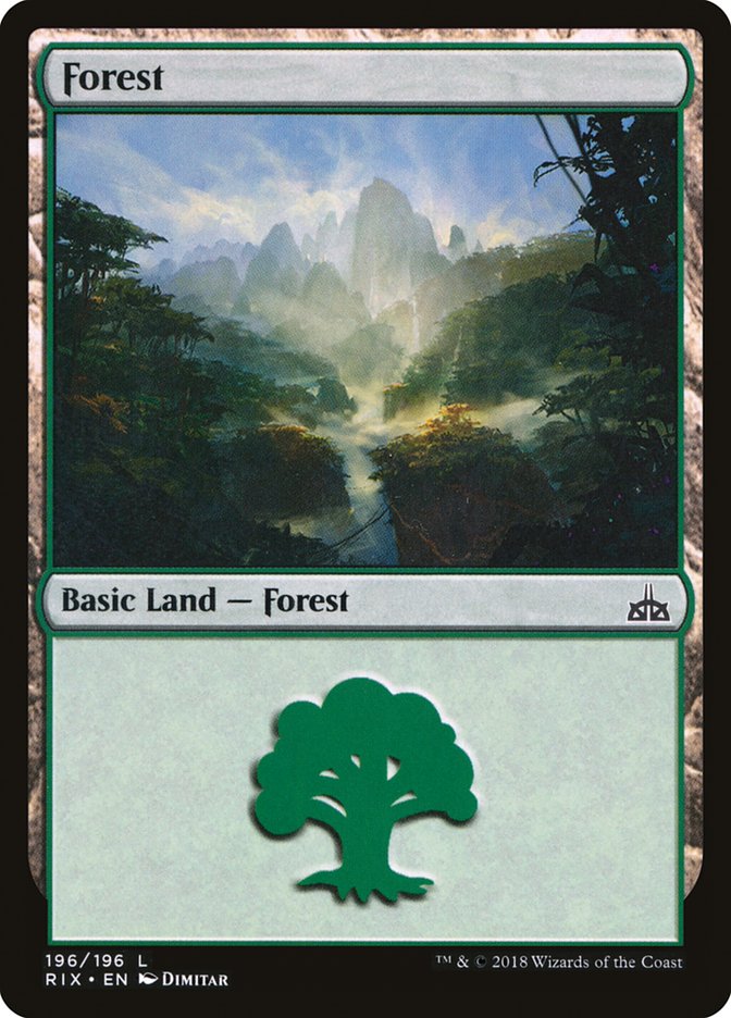 Forest (196) [Rivals of Ixalan] | Gear Gaming Bentonville