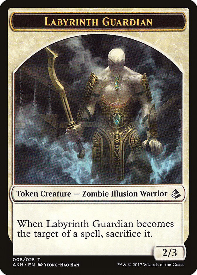 Warrior // Labyrinth Guardian Double-Sided Token [Amonkhet Tokens] | Gear Gaming Bentonville