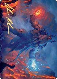Aegar, the Freezing Flame (Gold-Stamped Signature) [Kaldheim Art Series] | Gear Gaming Bentonville