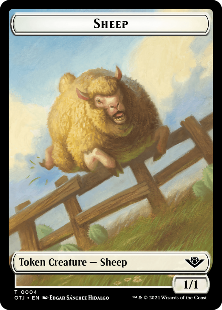 Sheep Token [Outlaws of Thunder Junction Tokens] | Gear Gaming Bentonville