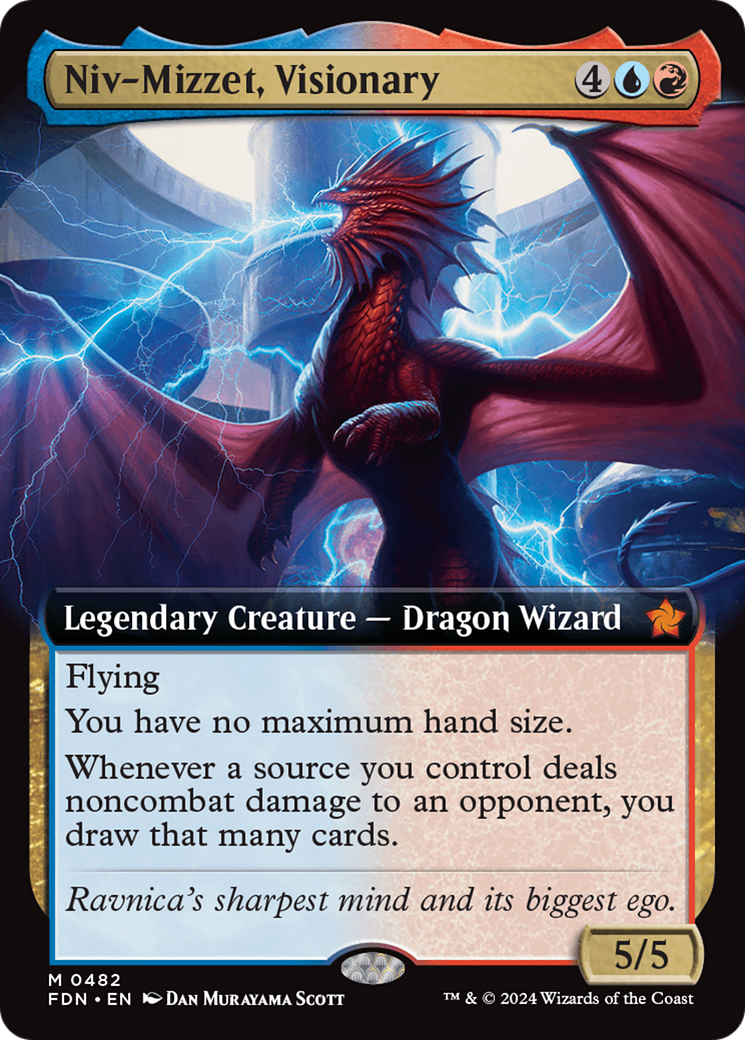 Niv-Mizzet, Visionary (Extended Art) [Foundations] | Gear Gaming Bentonville