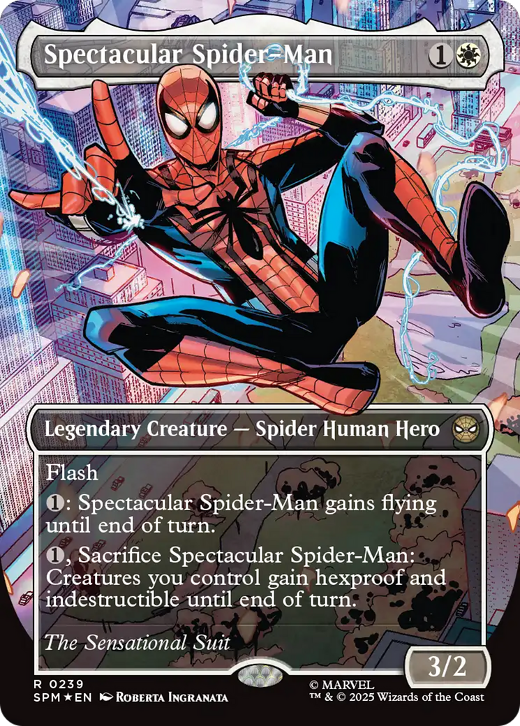Spectacular Spider-Man (0239) (Borderless) (Textured Foil) [Marvel's Spider-Man] | Gear Gaming Bentonville