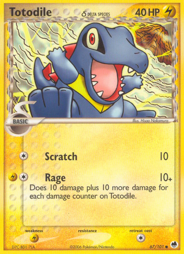 Totodile (67/101) (Delta Species) [EX: Dragon Frontiers] | Gear Gaming Bentonville