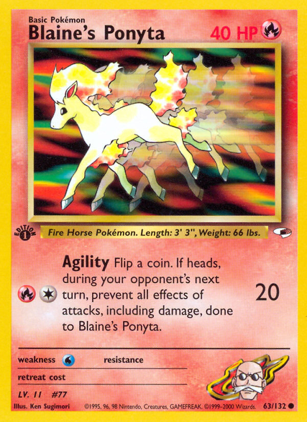Blaine's Ponyta (63/132) [Gym Heroes 1st Edition] | Gear Gaming Bentonville