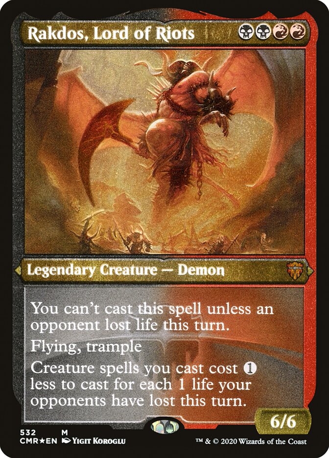 Rakdos, Lord of Riots (Etched) [Commander Legends] | Gear Gaming Bentonville