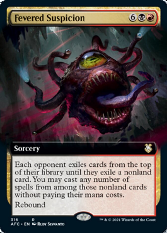 Fevered Suspicion (Extended Art) [Dungeons & Dragons: Adventures in the Forgotten Realms Commander] | Gear Gaming Bentonville