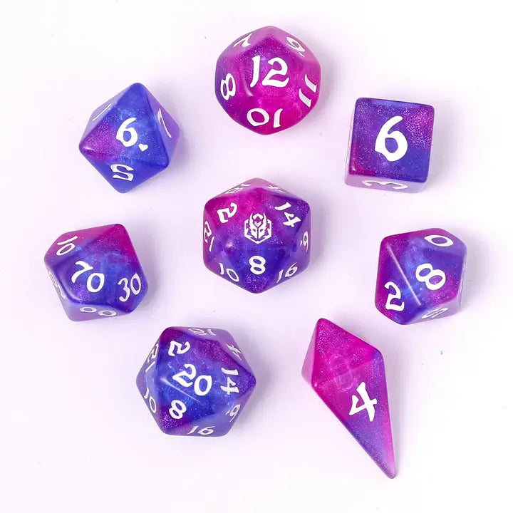 Wyrmforged Rollers-  Rounded edge 8-piece Polyhedral Dice Set: Fairy Farts | Gear Gaming Bentonville