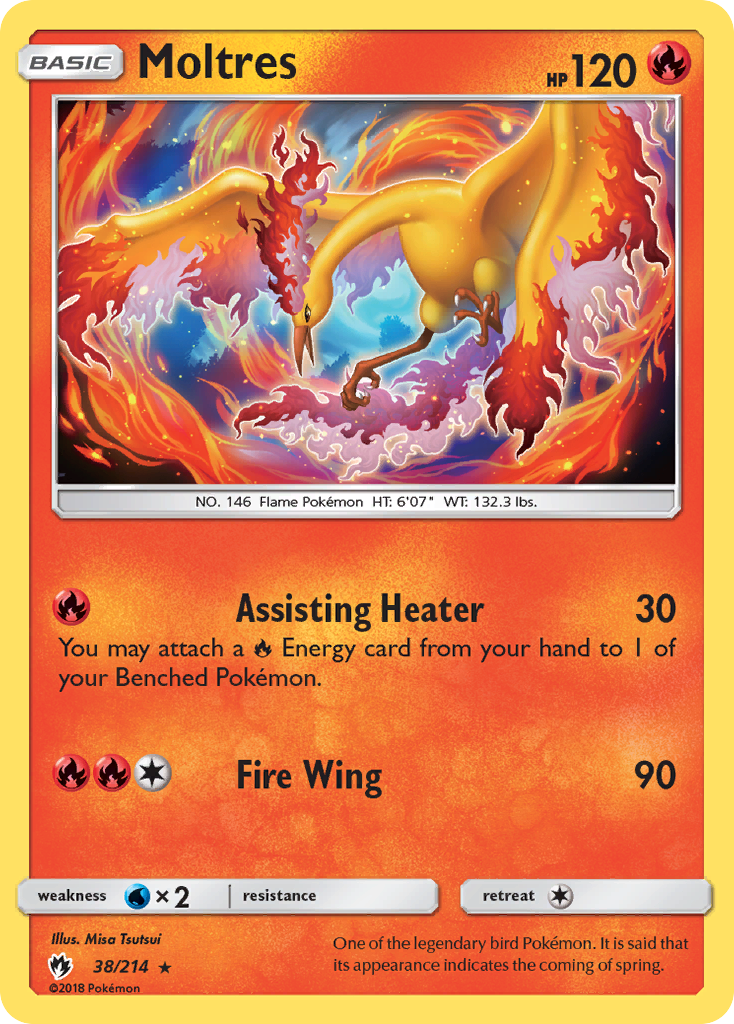Moltres (38/214) (Reverse Holo) [Sun & Moon: Lost Thunder] | Gear Gaming Bentonville