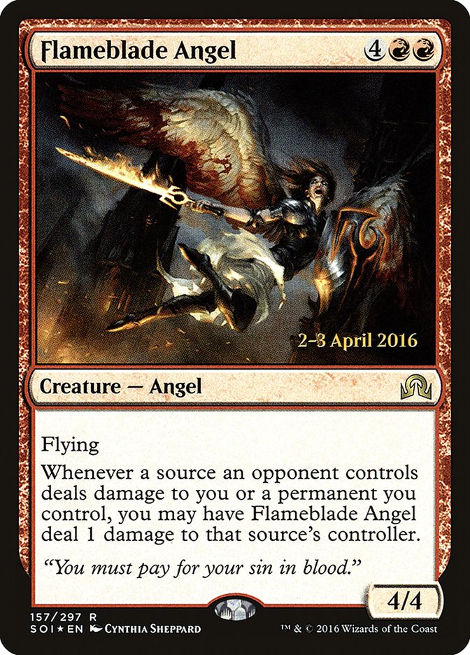 Flameblade Angel [Shadows over Innistrad Prerelease Promos] | Gear Gaming Bentonville