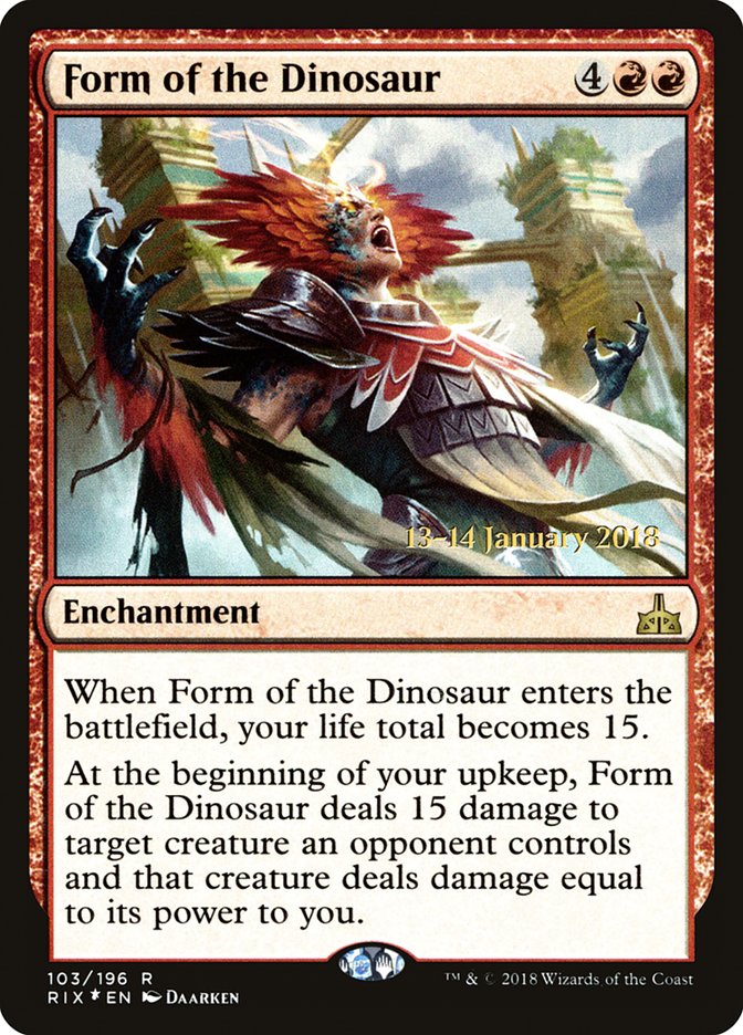 Form of the Dinosaur [Rivals of Ixalan Prerelease Promos] | Gear Gaming Bentonville