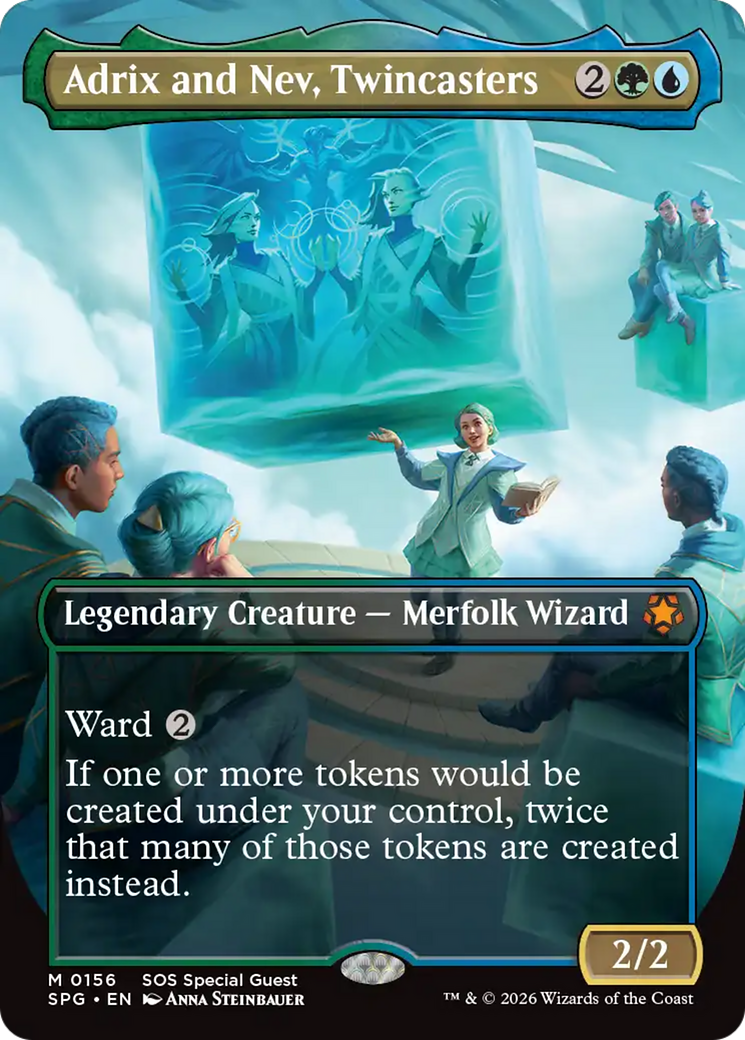 Adrix and Nev, Twincasters (Borderless) [Secrets of Strixhaven Special Guests] | Gear Gaming Bentonville