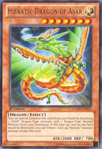 Hieratic Dragon of Asar [GAOV-EN024] Rare | Gear Gaming Bentonville