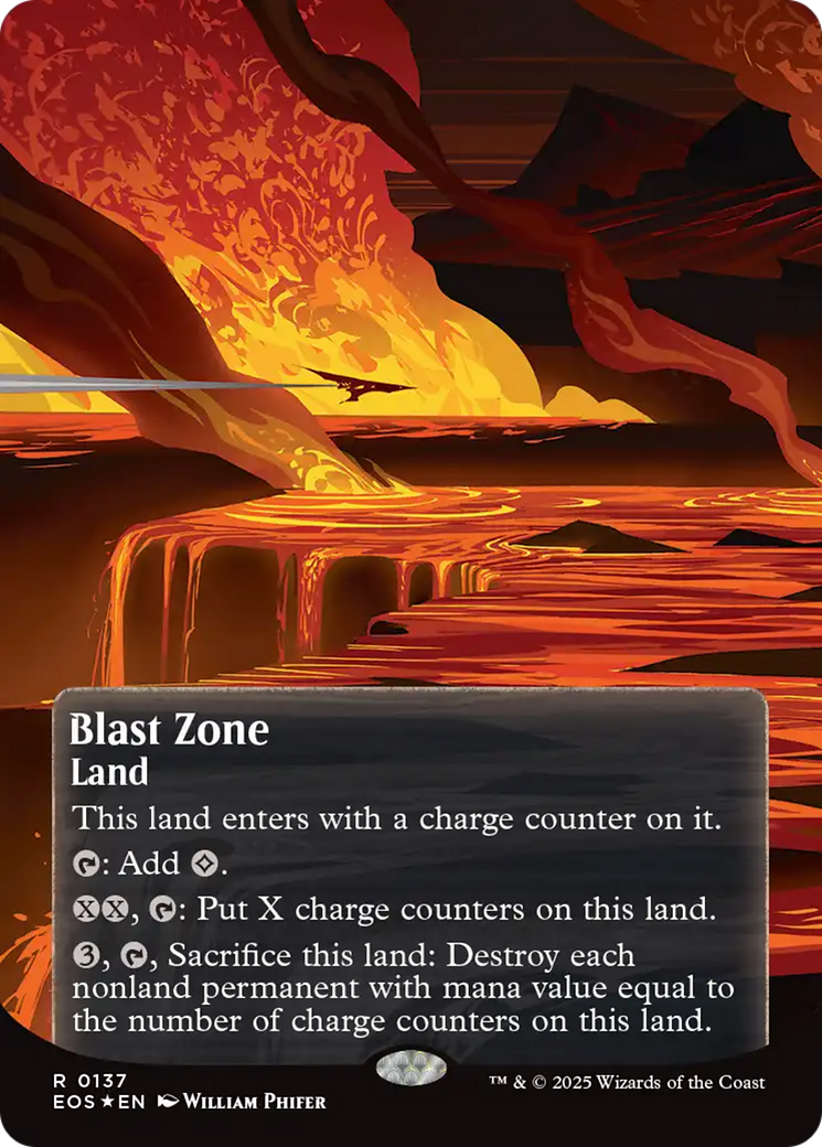 Blast Zone (0137) (Borderless) (Galaxy Foil) [Edge of Eternities: Stellar Sights] | Gear Gaming Bentonville