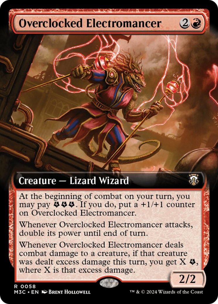 Overclocked Electromancer (Extended Art) (Ripple Foil) [Modern Horizons 3 Commander] | Gear Gaming Bentonville