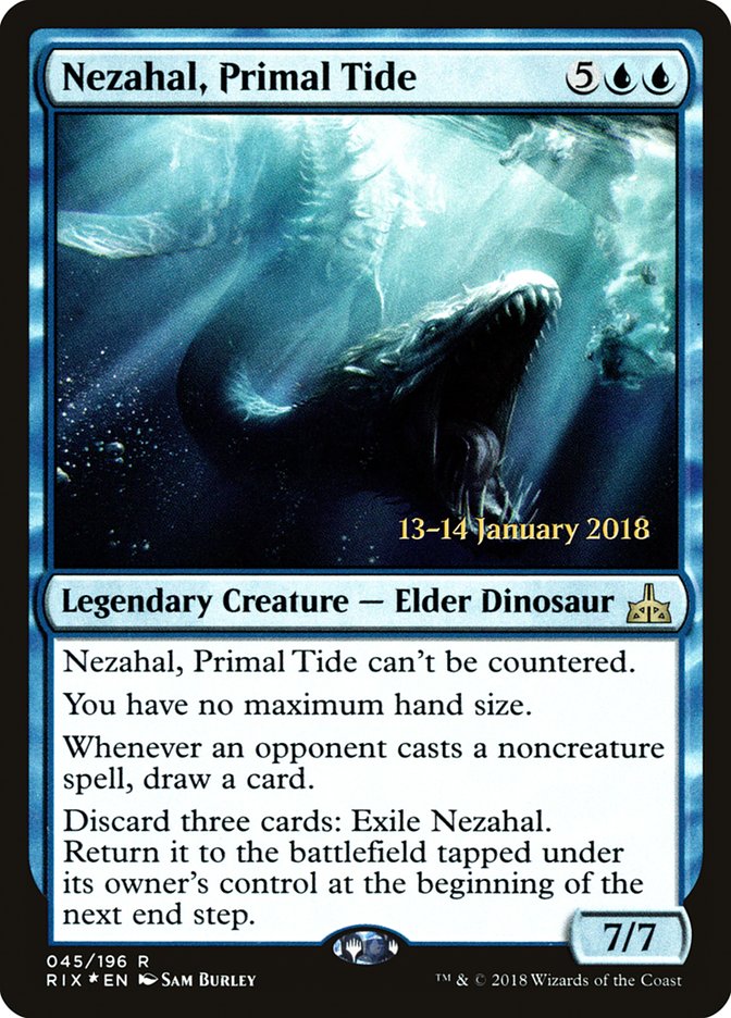 Nezahal, Primal Tide [Rivals of Ixalan Prerelease Promos] | Gear Gaming Bentonville