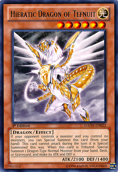 Hieratic Dragon of Tefnuit [GAOV-EN022] Rare | Gear Gaming Bentonville