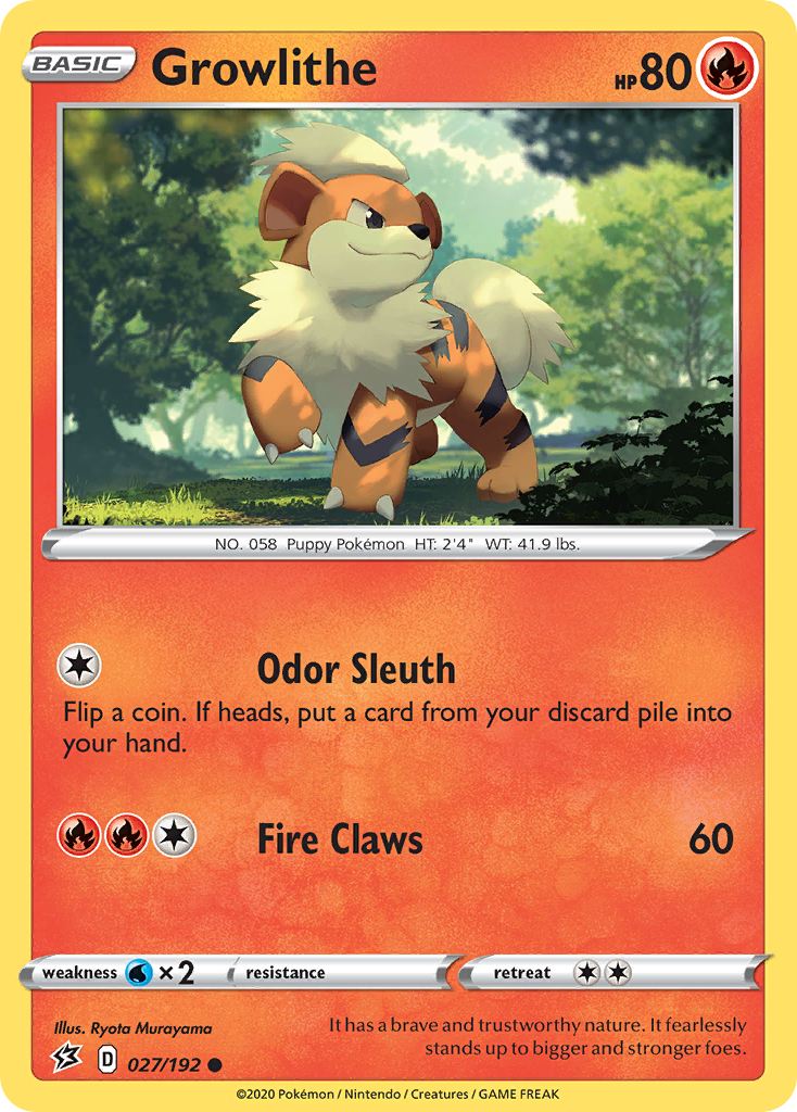 Growlithe (027/192) [Sword & Shield: Rebel Clash] | Gear Gaming Bentonville