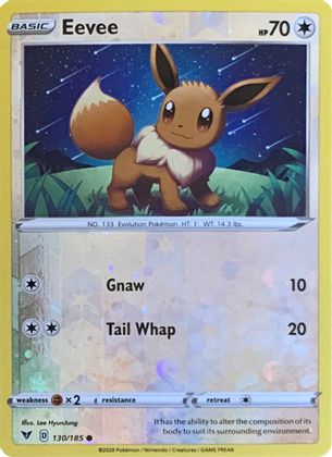 Eevee (130/185) (Reverse Cosmos Holo) [Sword & Shield: Vivid Voltage] | Gear Gaming Bentonville