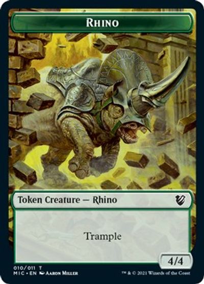 Rhino // Wolf Double-Sided Token [Innistrad: Midnight Hunt Commander Tokens] | Gear Gaming Bentonville
