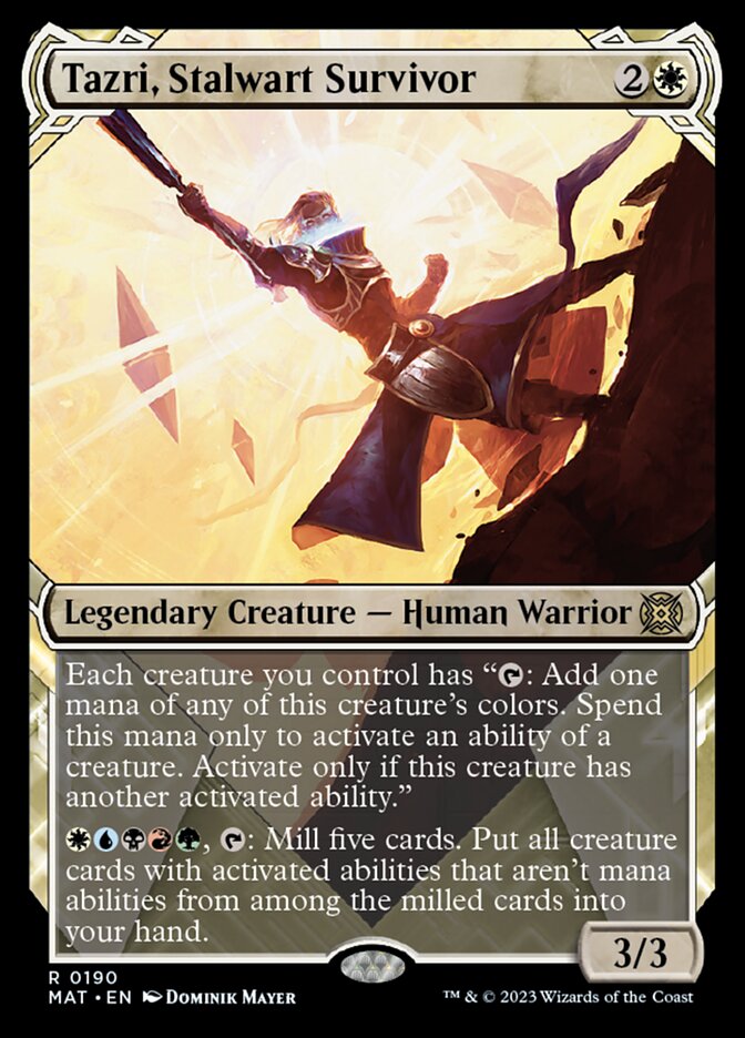 Tazri, Stalwart Survivor (Showcase Halo Foil) [March of the Machine: The Aftermath] | Gear Gaming Bentonville