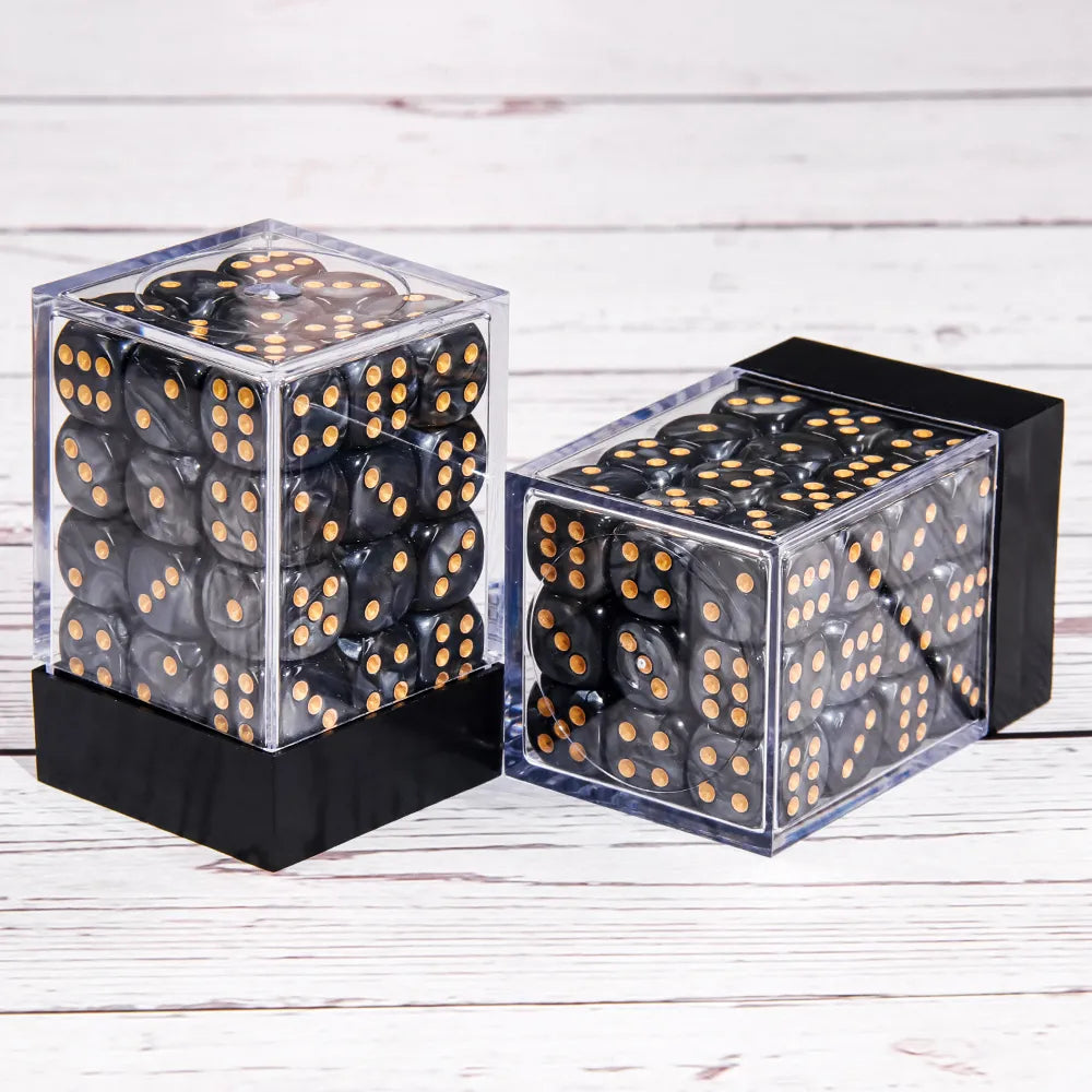 Black Pearl 12mm D6 block of 36 dice | Gear Gaming Bentonville