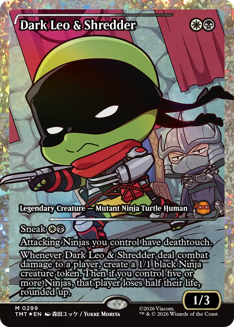 Dark Leo & Shredder (Showcase) (Fracture Foil) [Teenage Mutant Ninja Turtles] | Gear Gaming Bentonville