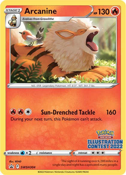 Arcanine (SWSH304) (Illustration Contest 2022) [Sword & Shield: Black Star Promos] | Gear Gaming Bentonville