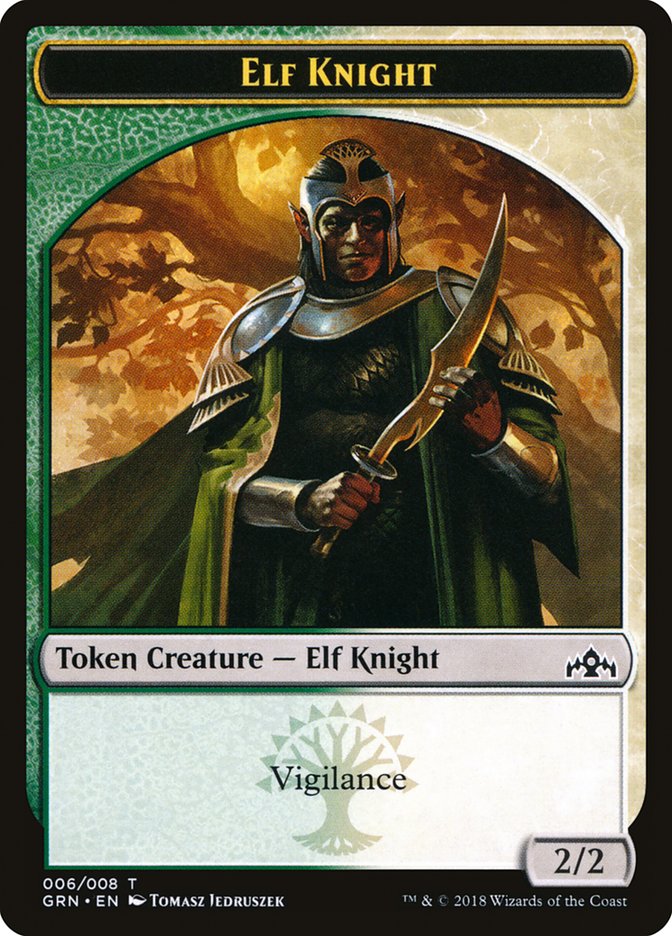 Elf Knight Token [Guilds of Ravnica Tokens] | Gear Gaming Bentonville