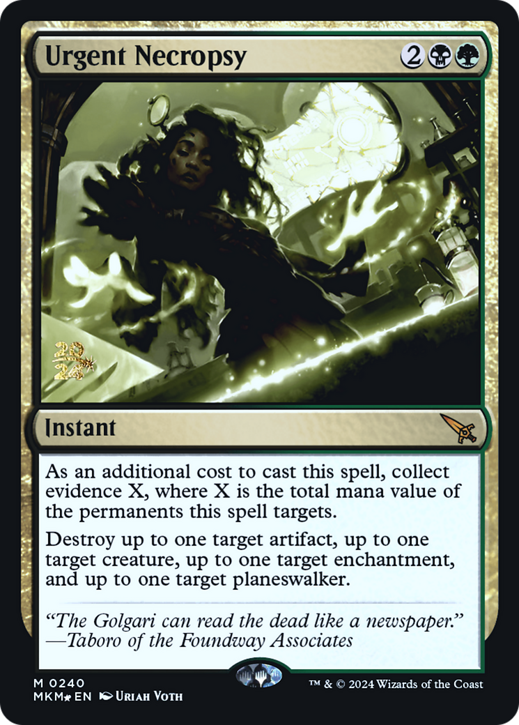 Urgent Necropsy [Murders at Karlov Manor Prerelease Promos] | Gear Gaming Bentonville