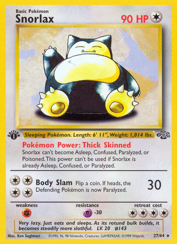 Snorlax (27/64) [Jungle 1st Edition] | Gear Gaming Bentonville