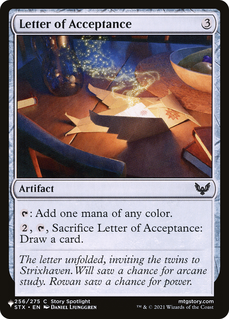 Letter of Acceptance [The List Reprints] | Gear Gaming Bentonville