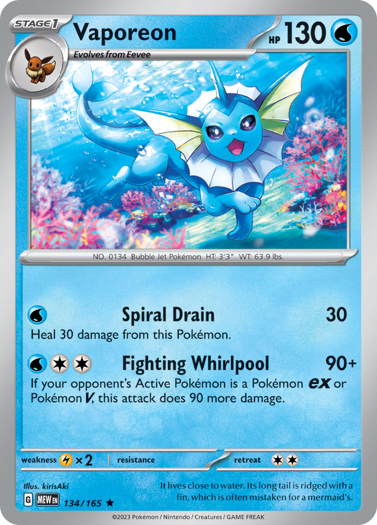 Vaporeon (134/165) [Scarlet & Violet: 151] | Gear Gaming Bentonville