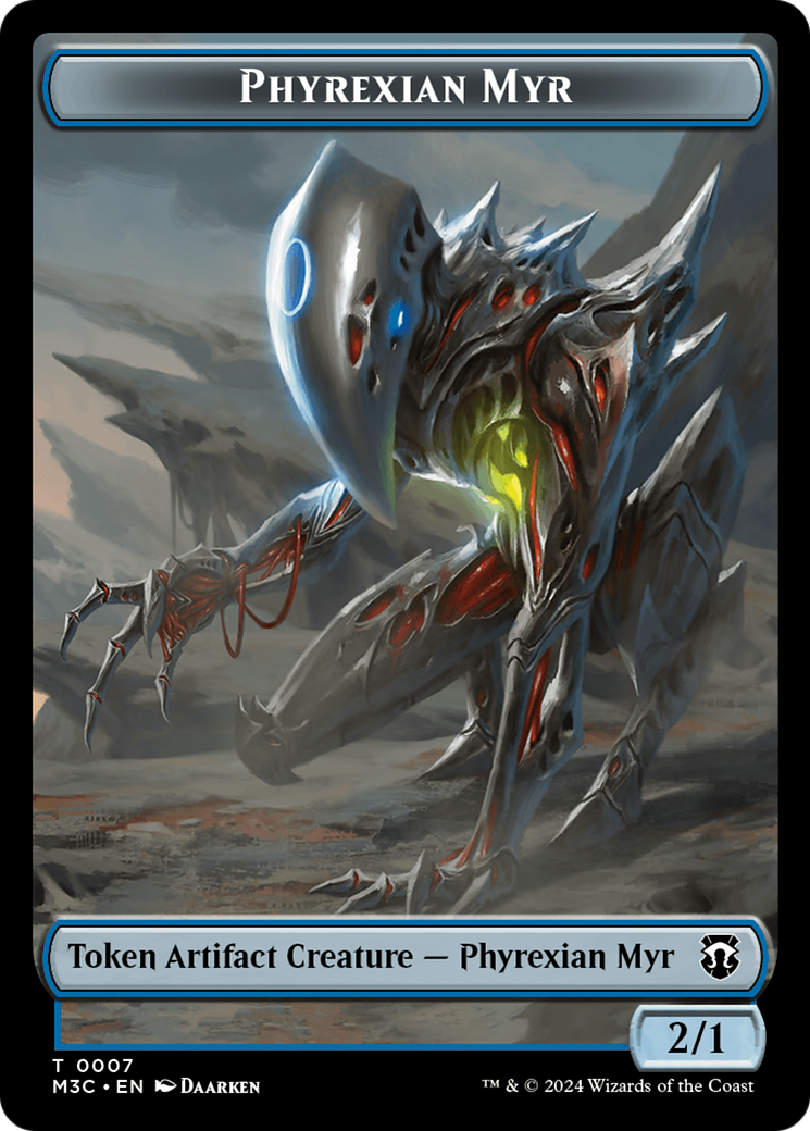 Phyrexian Myr (Ripple Foil) // Servo Double-Sided Token [Modern Horizons 3 Commander Tokens] | Gear Gaming Bentonville