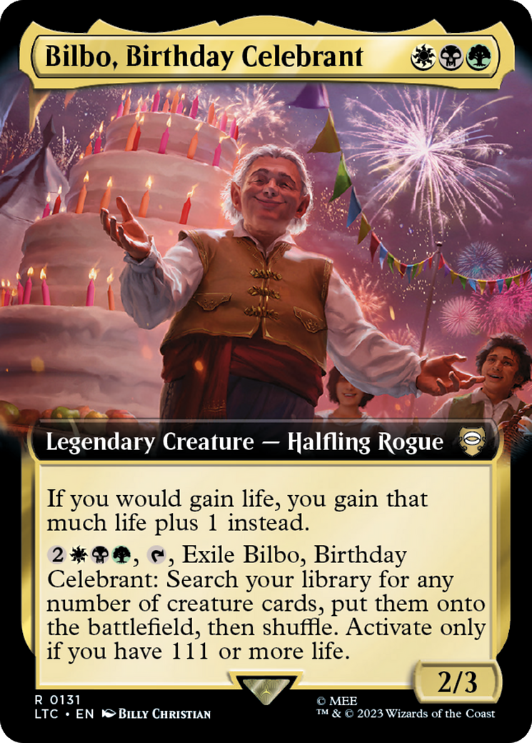 Bilbo, Birthday Celebrant (Extended Art) [The Lord of the Rings: Tales of Middle-Earth Commander] | Gear Gaming Bentonville