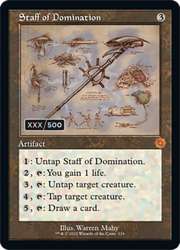 Staff of Domination (Retro Schematic) (Serialized) [The Brothers' War Retro Artifacts] | Gear Gaming Bentonville