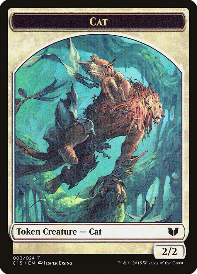 Spirit (023) // Cat Double-Sided Token [Commander 2015 Tokens] | Gear Gaming Bentonville